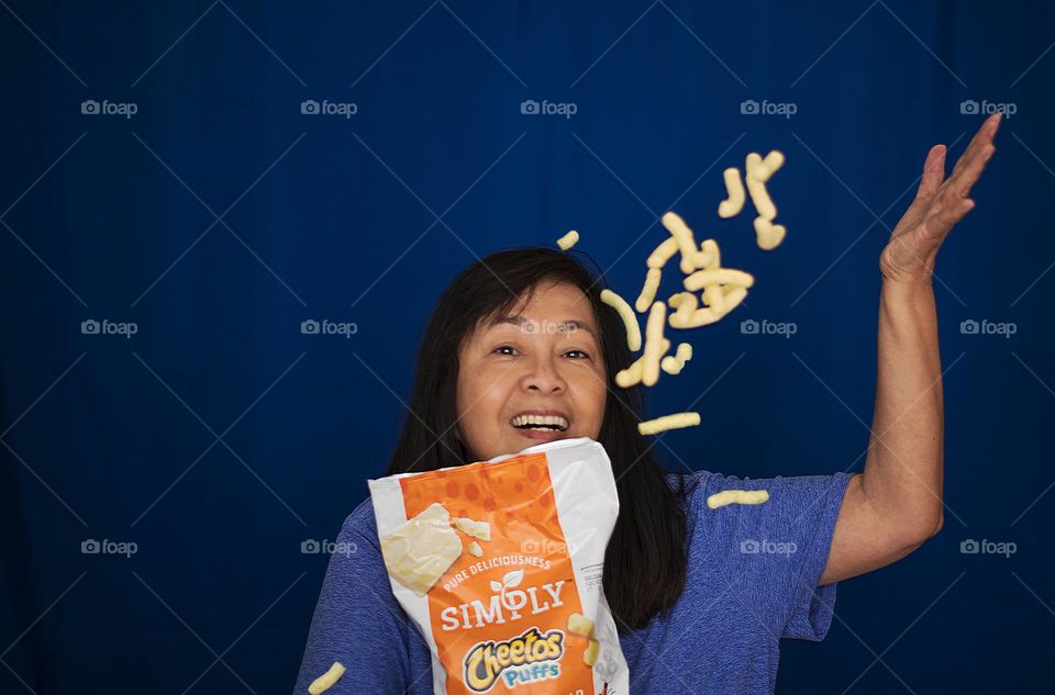 Enjoying Cheetos 