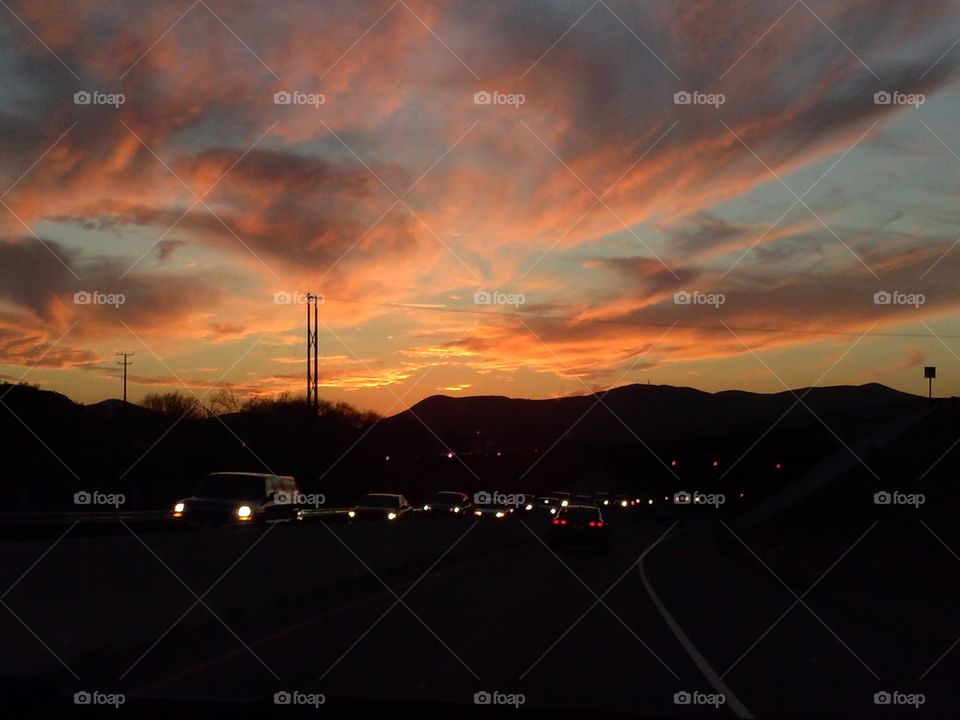 Sunset, Evening, Dusk, Street, Dawn