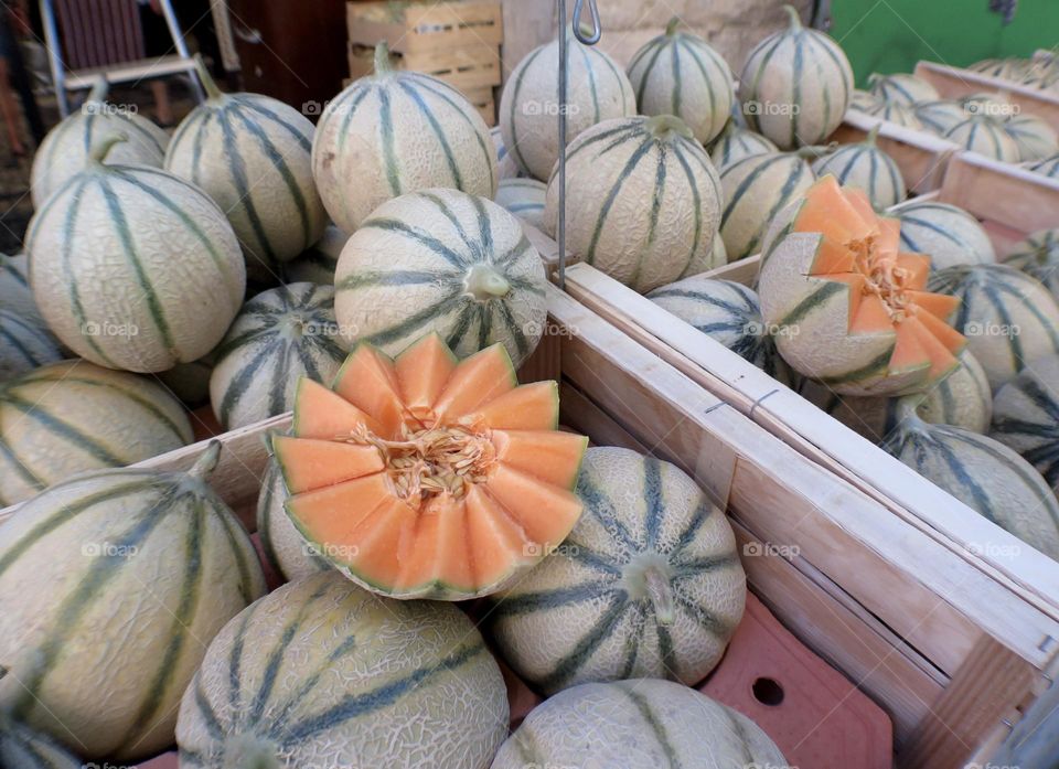 Summer fruit cantaloupe from the market