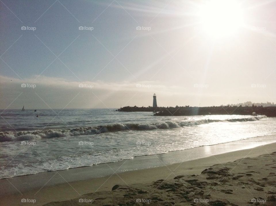 Twin Lakes State Beach in Santa Cruz, California.