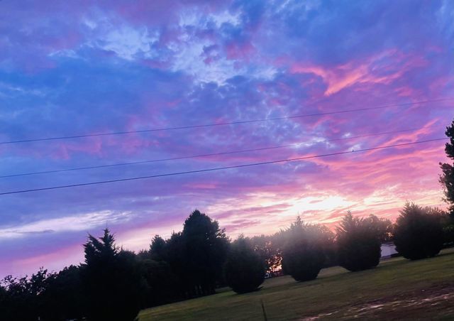 Summertime sunset sky
