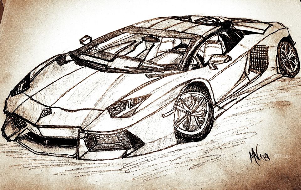 sketch of a Lamborghini
