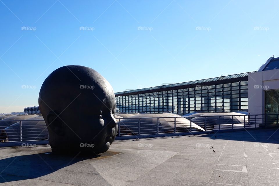 Statue outside of Atocha railway station, Madrid 