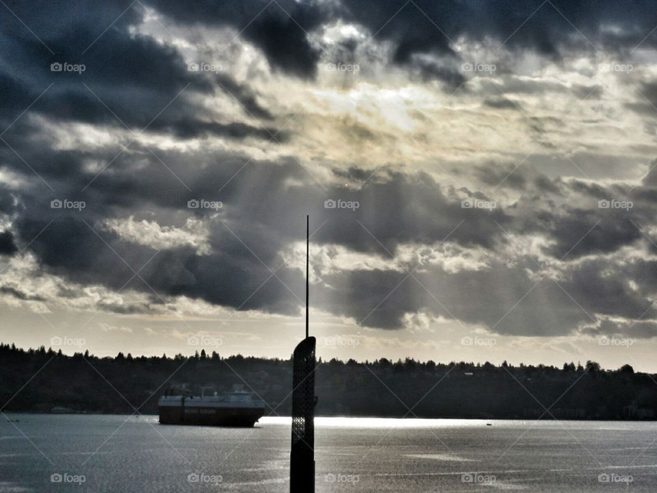 clouds over lake union