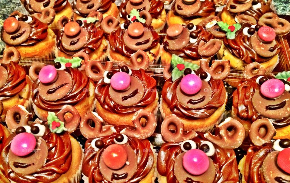 Chocolate reindeer cupcakes