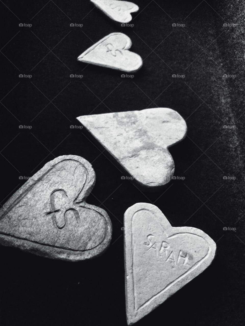Etched hearts