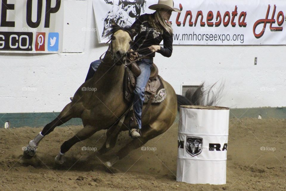 Barrel Racer at the MN Horse Expo Rodeo