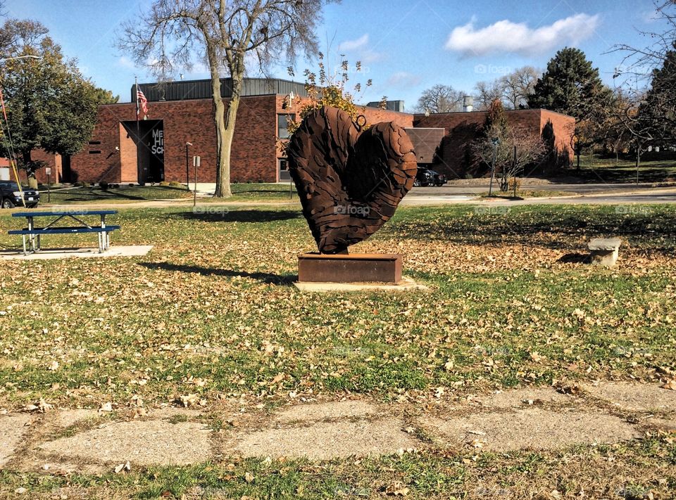 Heart Lockett Statue in Cedar Rapids, Iowa