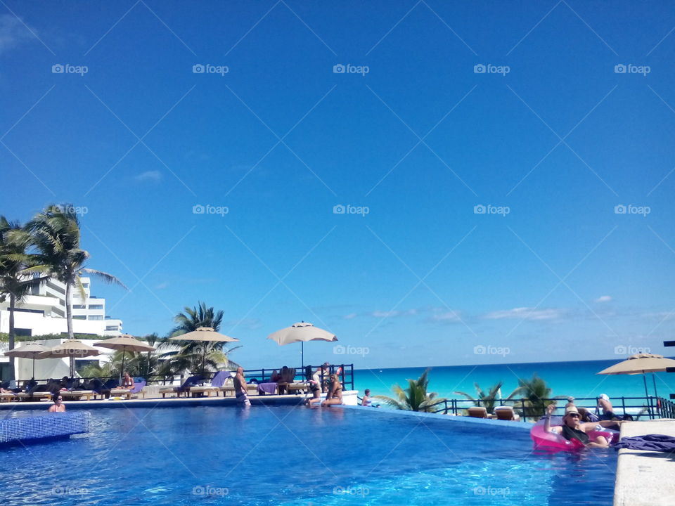 infinity pool. Cancun Mexico 