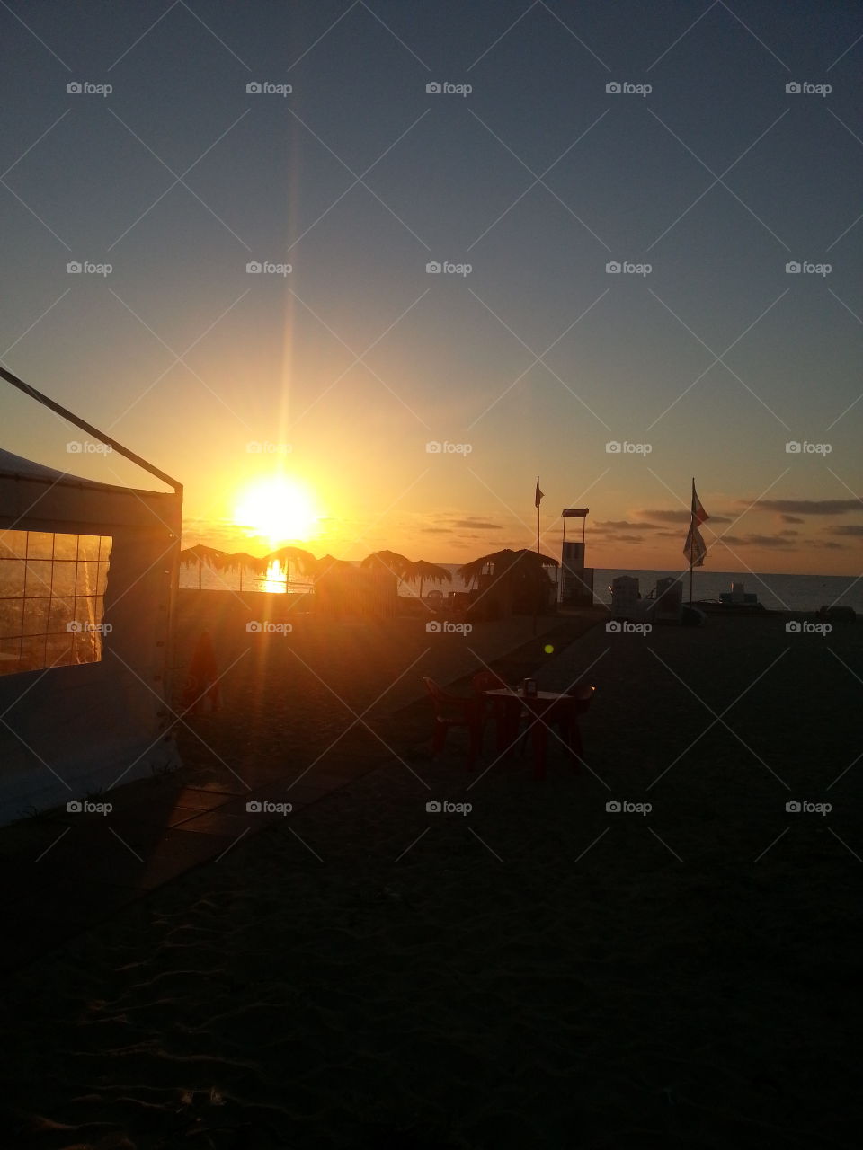 beautiful sunrise. sardinia island