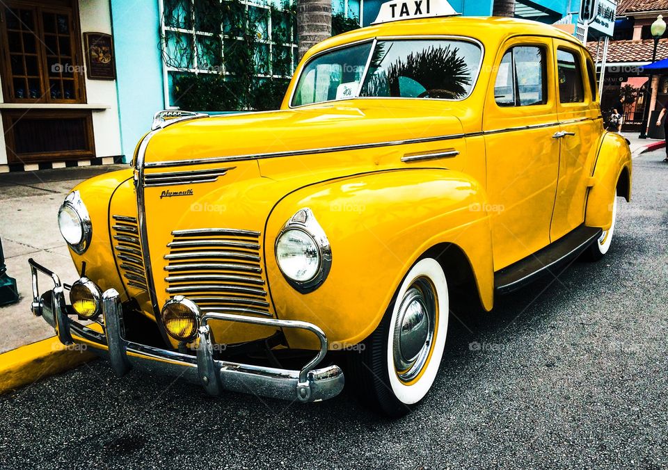 Old Yellow Cab as could once been seen all around New York City. In the pre-pre Uber days you had to hail one of these if you needed a ride. 