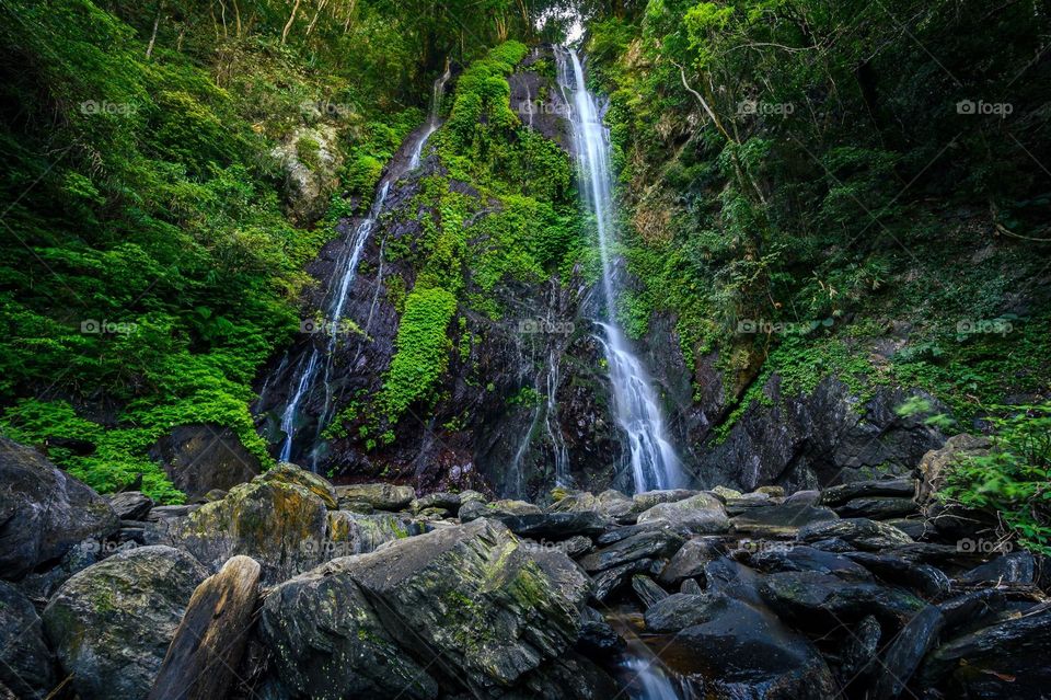 Beautiful valley and water fall scenery