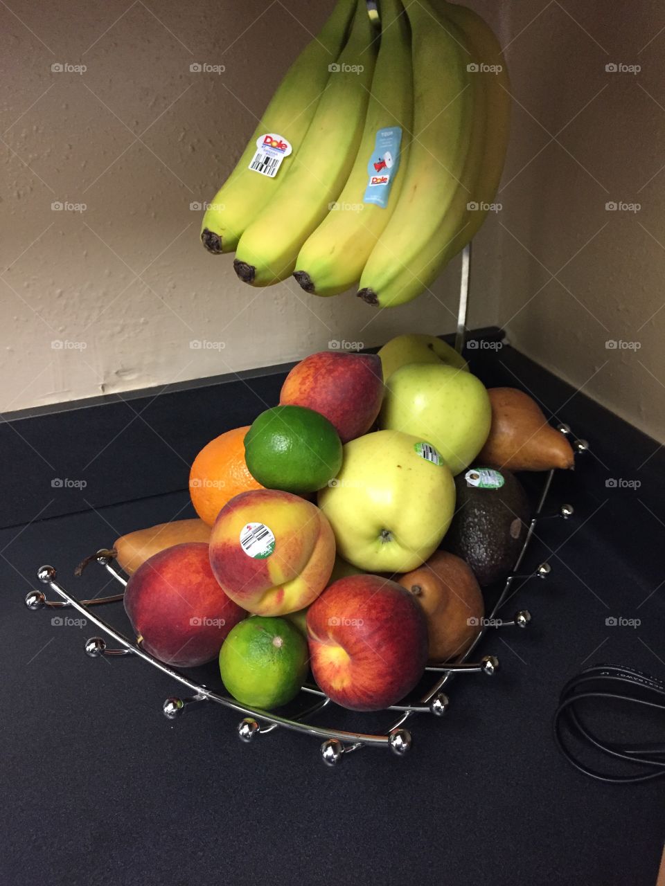Fruit in a metal basket 