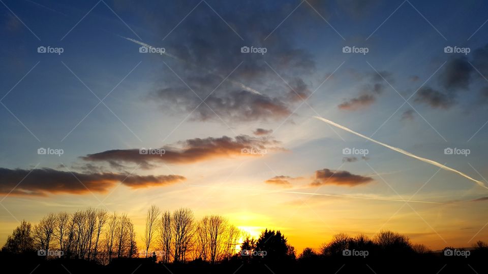 Landscape, Sunset, Sun, Dawn, Sky