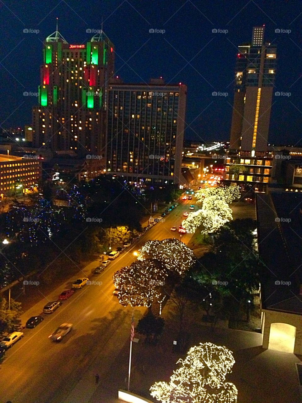 San Antonio, TX. Downtown, city light 