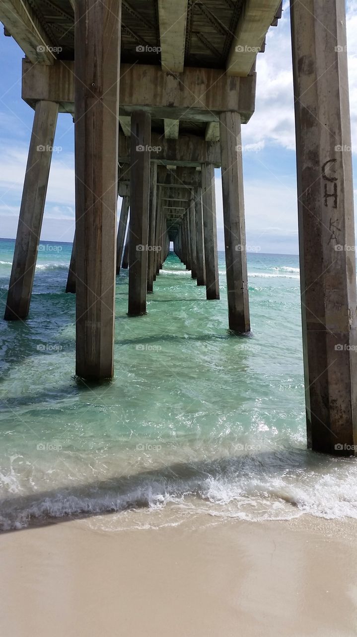 Under the Pier. view from under the pier on Pensacola Beach