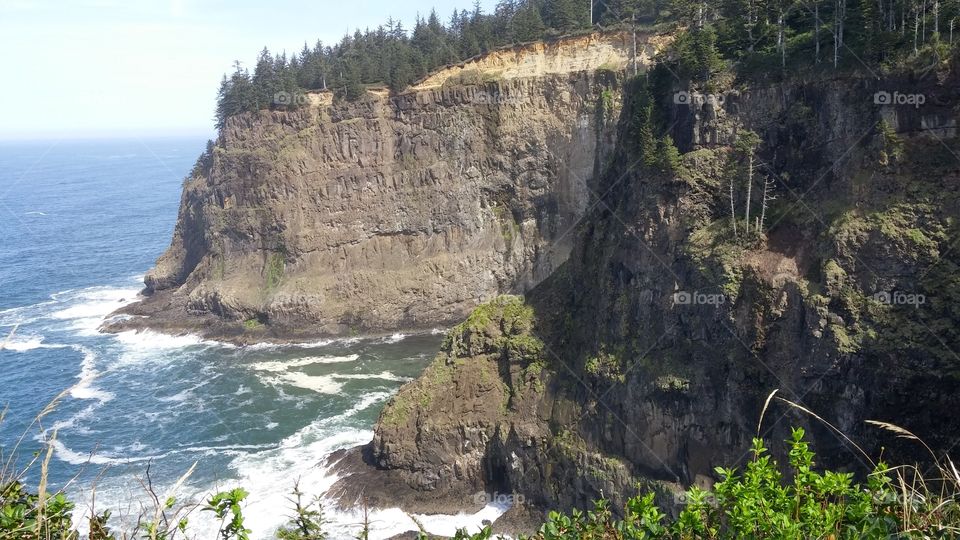Cliffs Over the Pacific Ocean