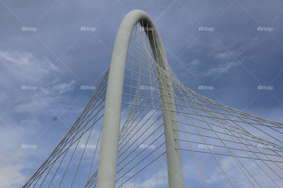 Poles and wires. Continental bridge in Dallas Texas 