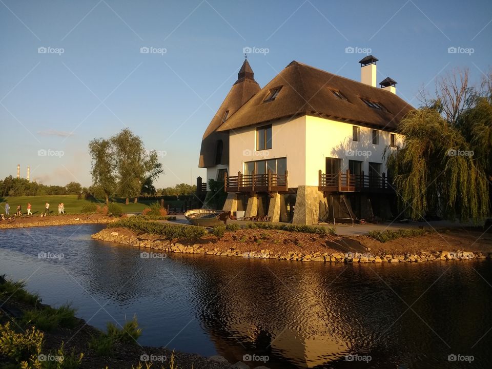 A traditional house on the river