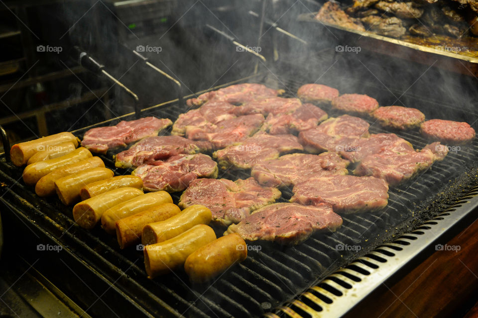 barbecue in a restaurant.