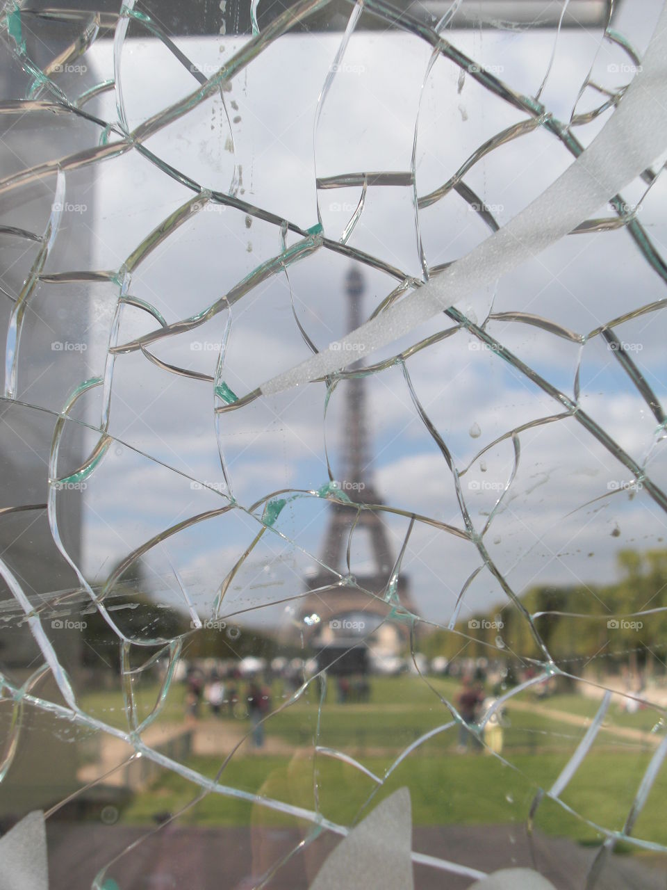 Paris eiffel tower unusual view