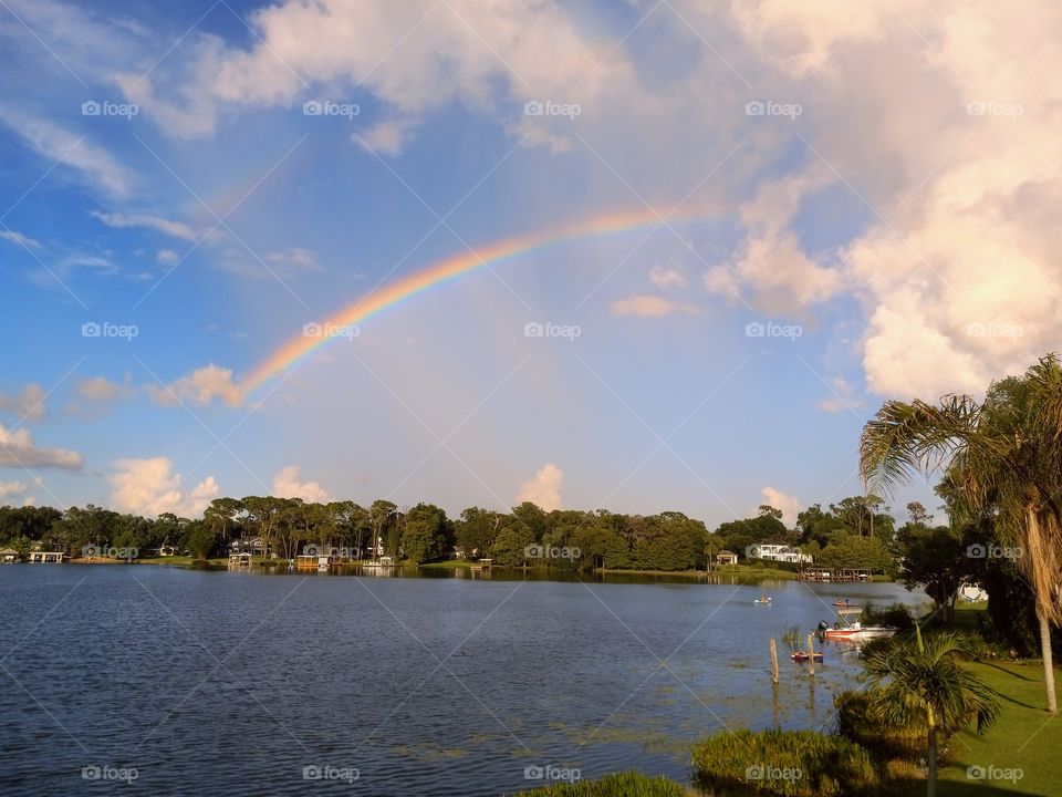 rainbow over lake fairview,orlando,florida