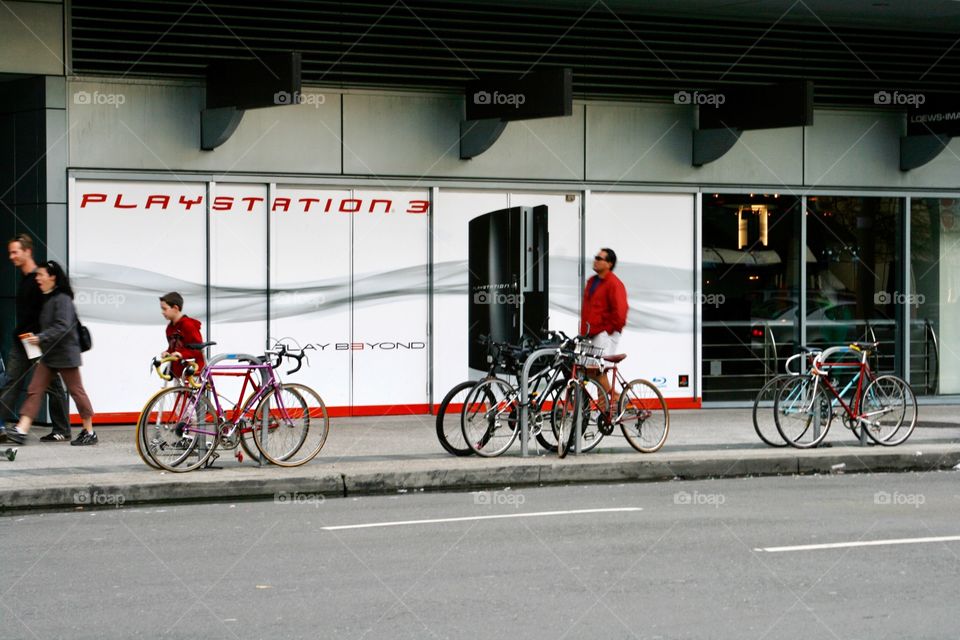 Parked bicycles 