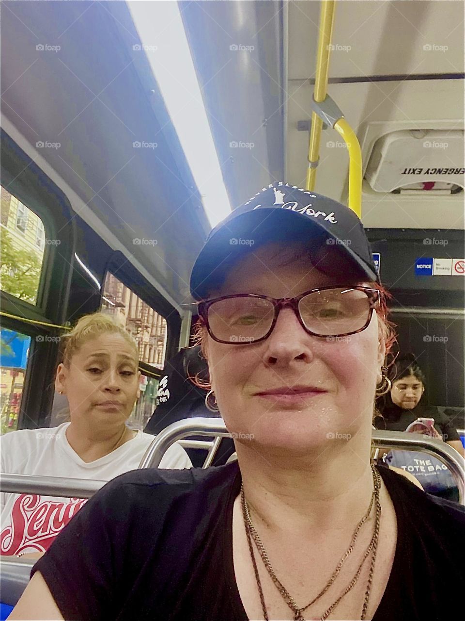 This is me, “Petra Schiller” a.k.a. “Maxine Firefox” a.k.a. “Maximiliane Feuerfuchs” riding the “B 43” bus home to “Newtown Creek” by the “Pulaski Bridge” from “Bushwick”, Brooklyn where I had errands to run. 2023. Hypnotic Productions
