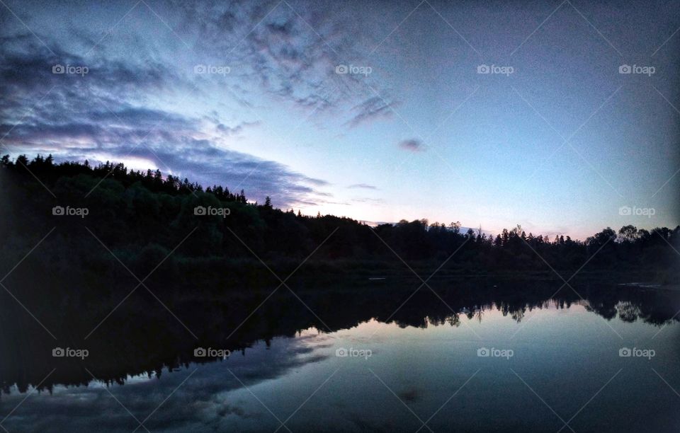 Evening. Summertime. River.