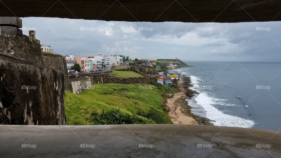 Looking out to the Beach from the Fort in Puerto Rico