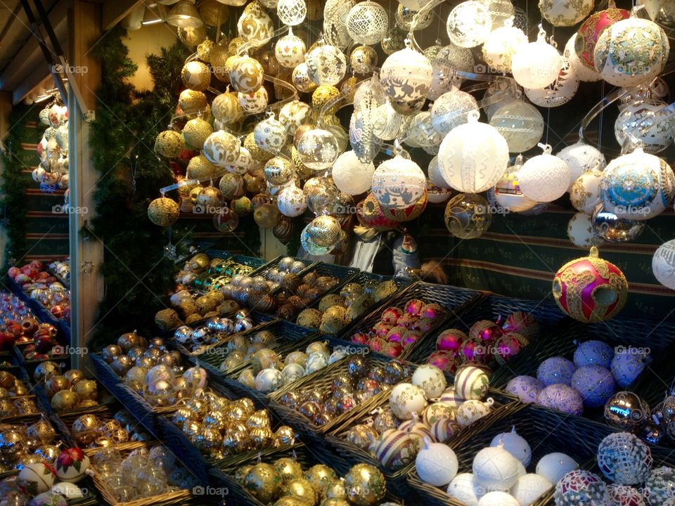 Ornaments. Christmas Market in Vienna, Austria