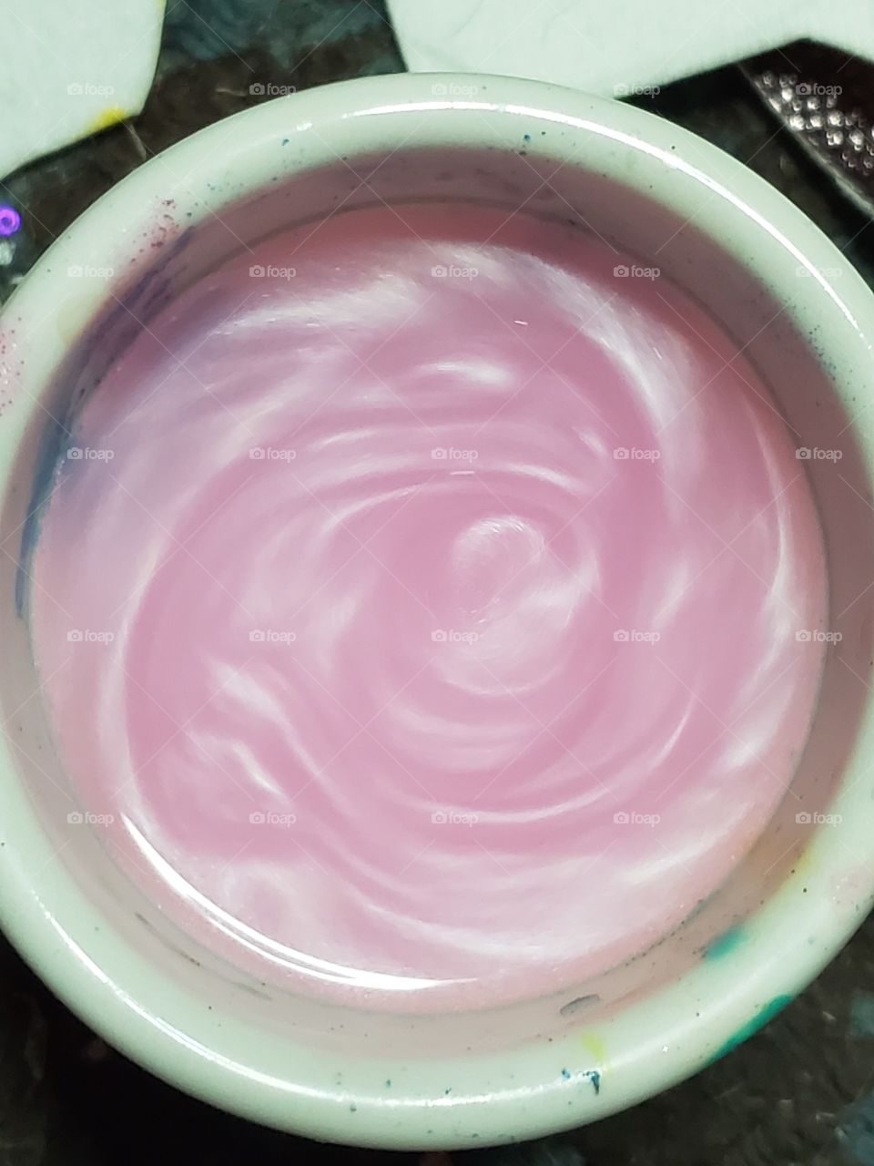 Swirling glittery liquid