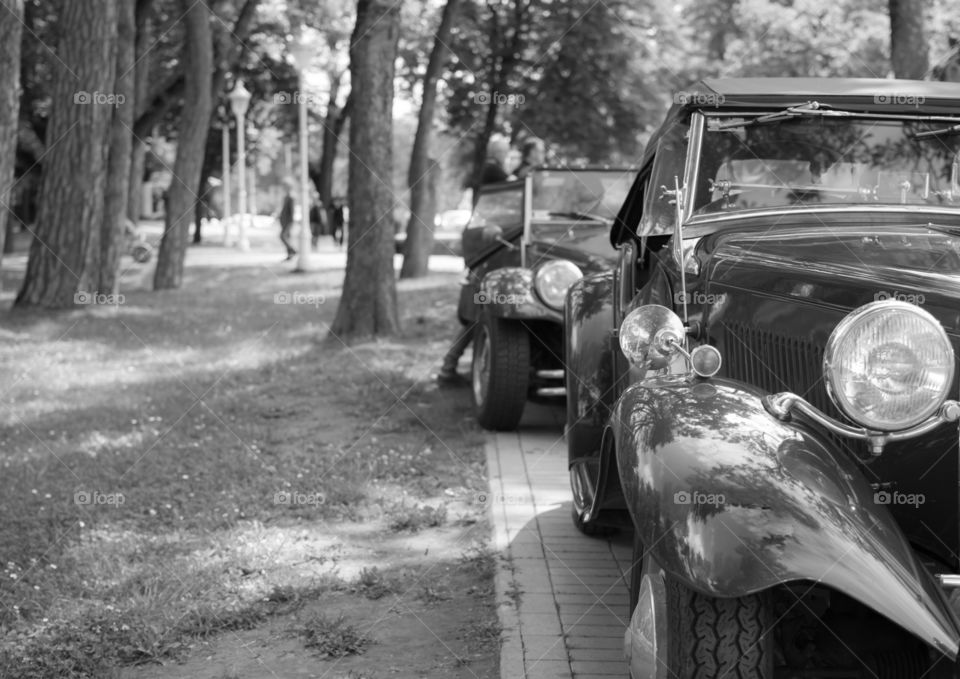 old vintage cars in a row on exibition