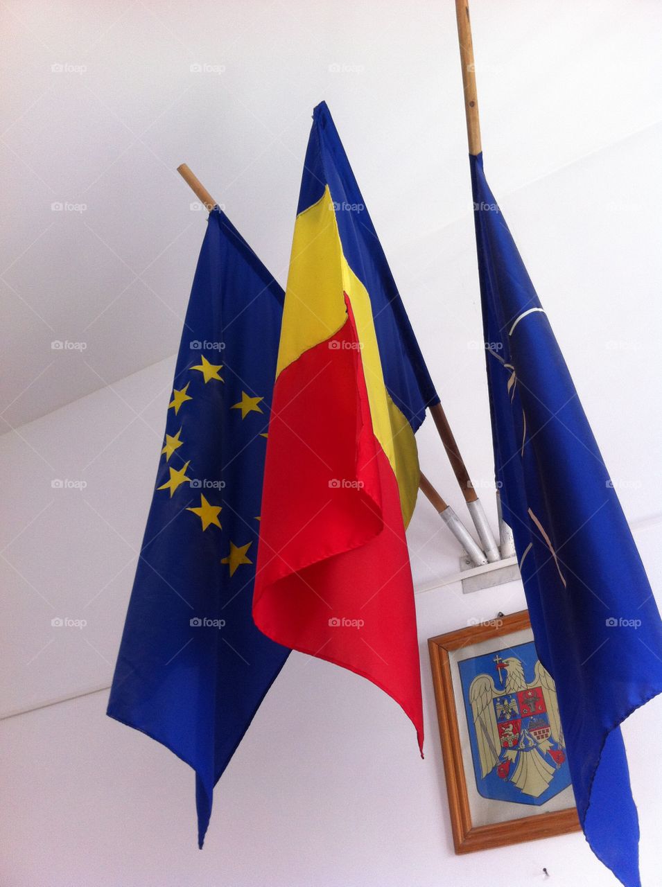 Românian and Europe flag