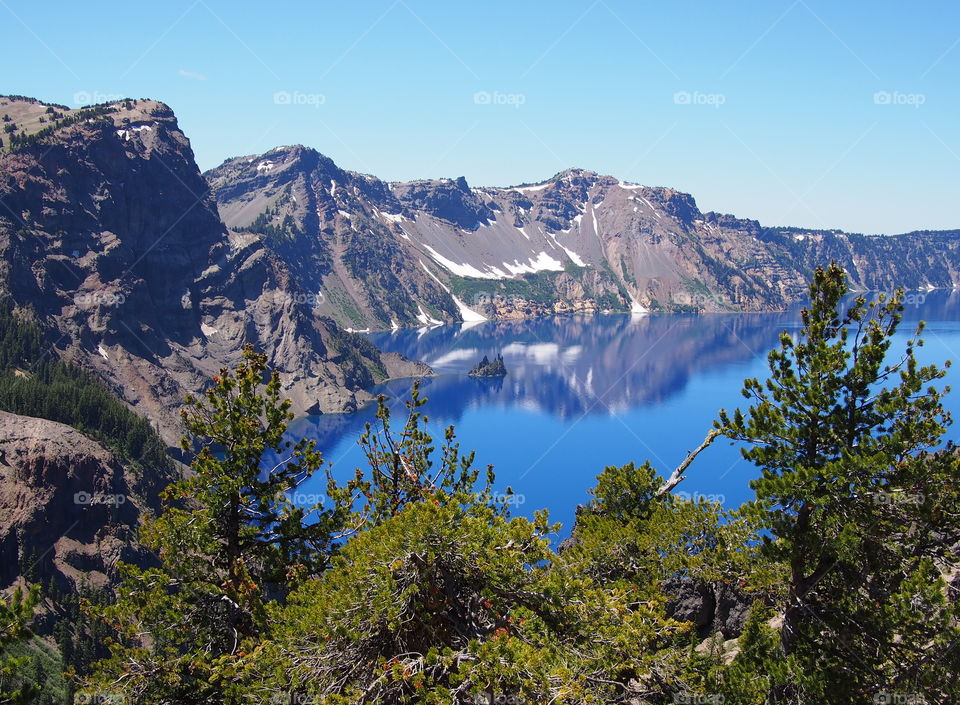 Idyllic lake near the mountain