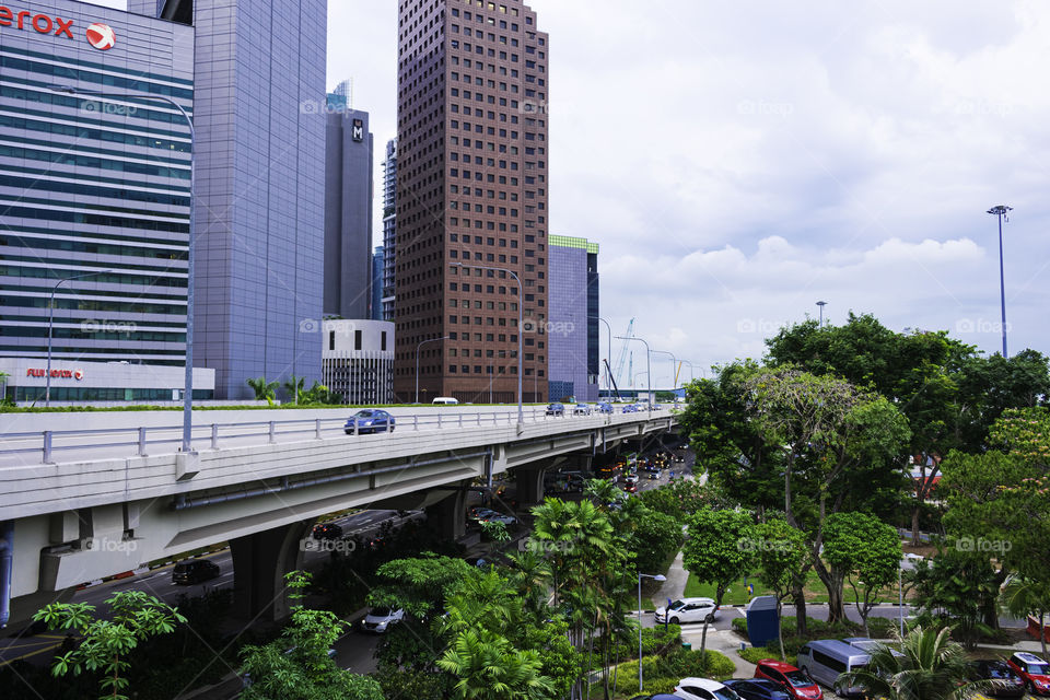 Beautiful cityscape with road and flyover
