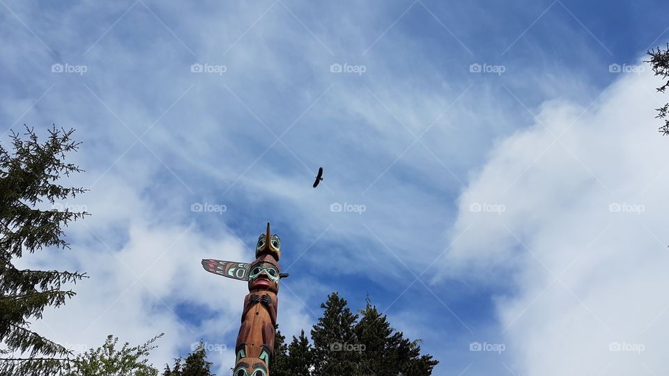 eagle and totum pole
