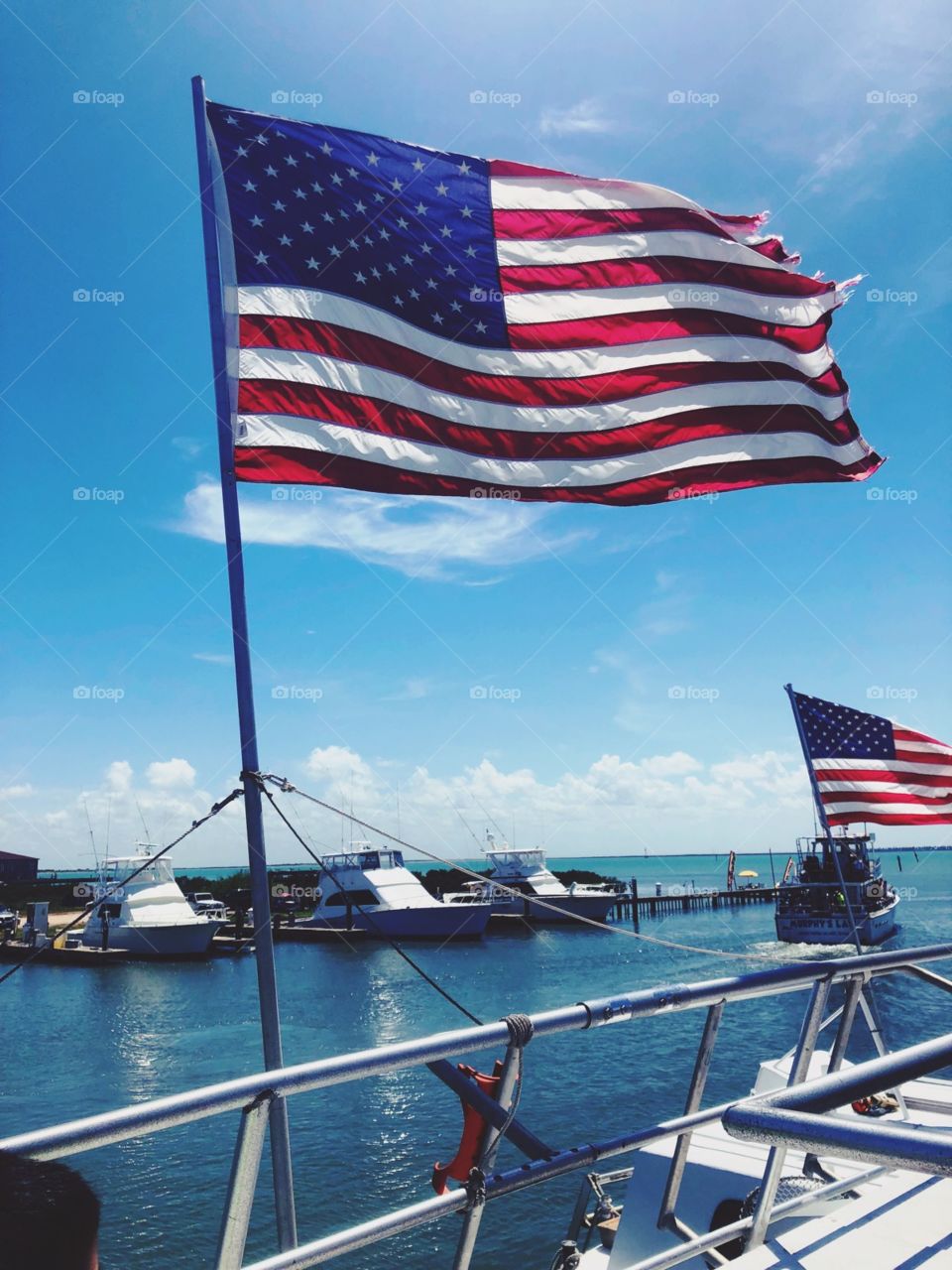 American Flag at Sea