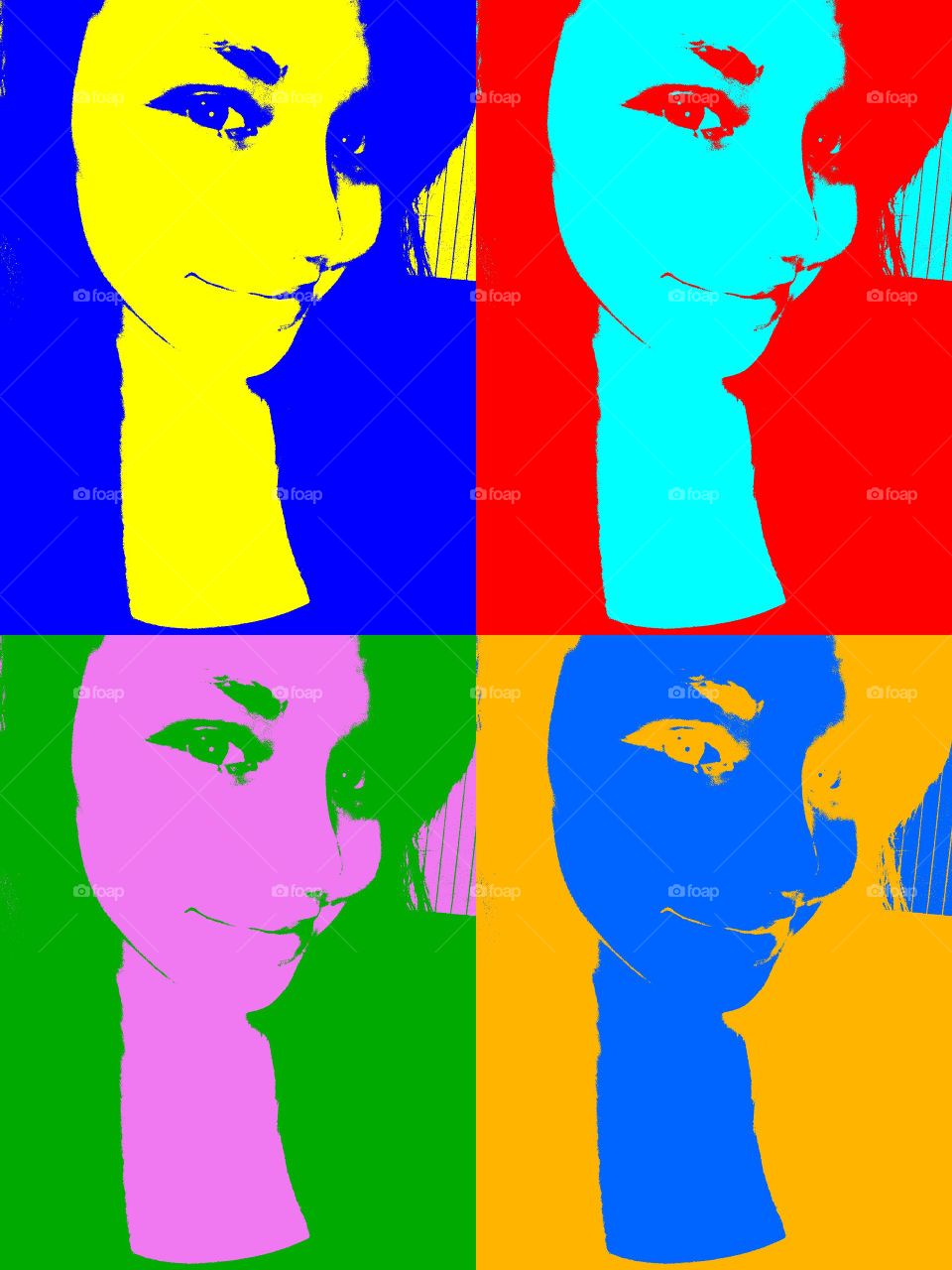 A series on pop-art ; a creative approach to color popping portraits. Filters, and a phone camera.