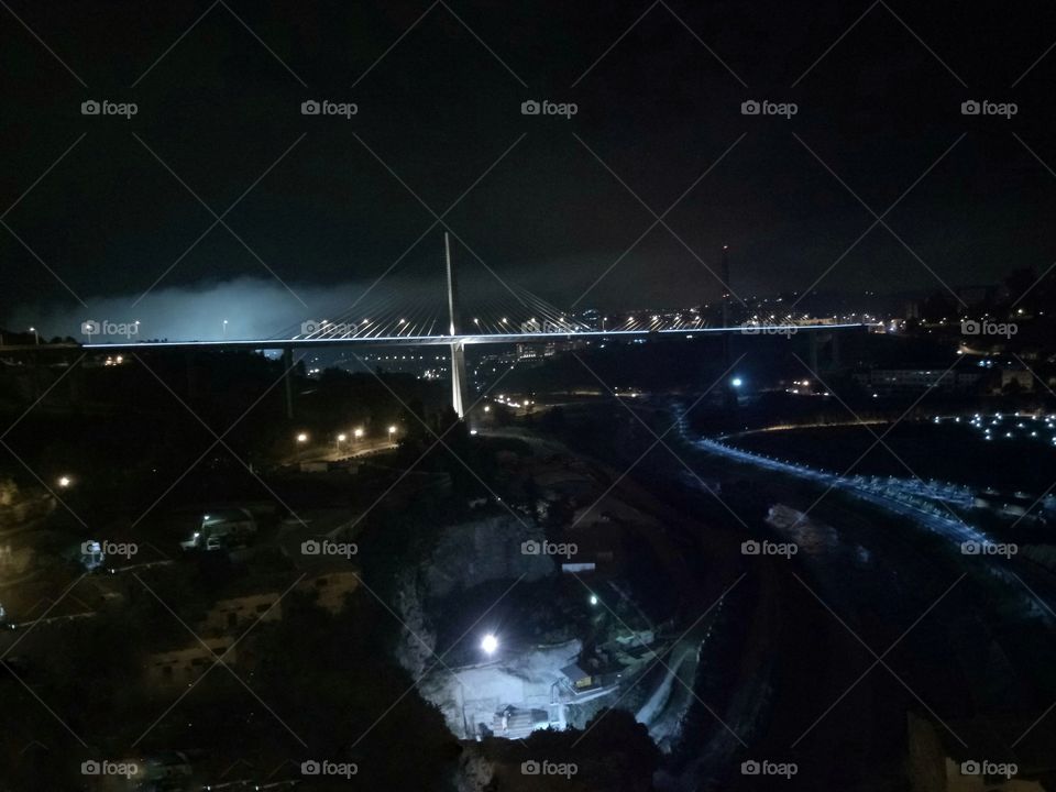 Algeria, Constantine, the great bridge "salah bey" at night 😍😍