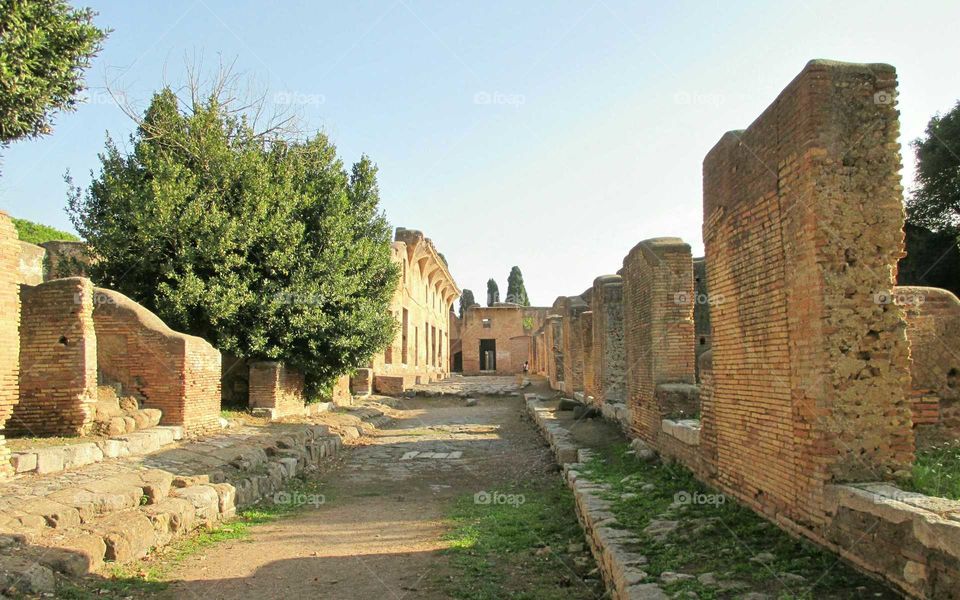 Street in Ostia Antica, Italy