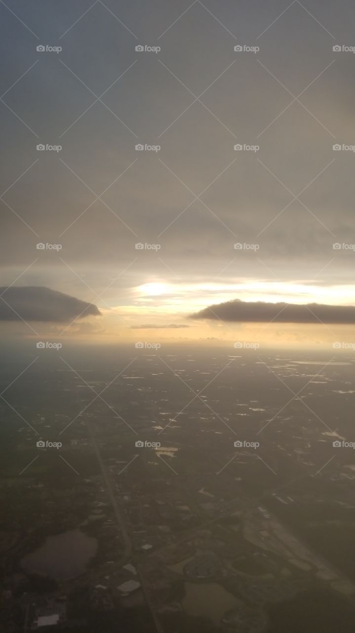 Sunset at 35,000 Feet In The Clouds