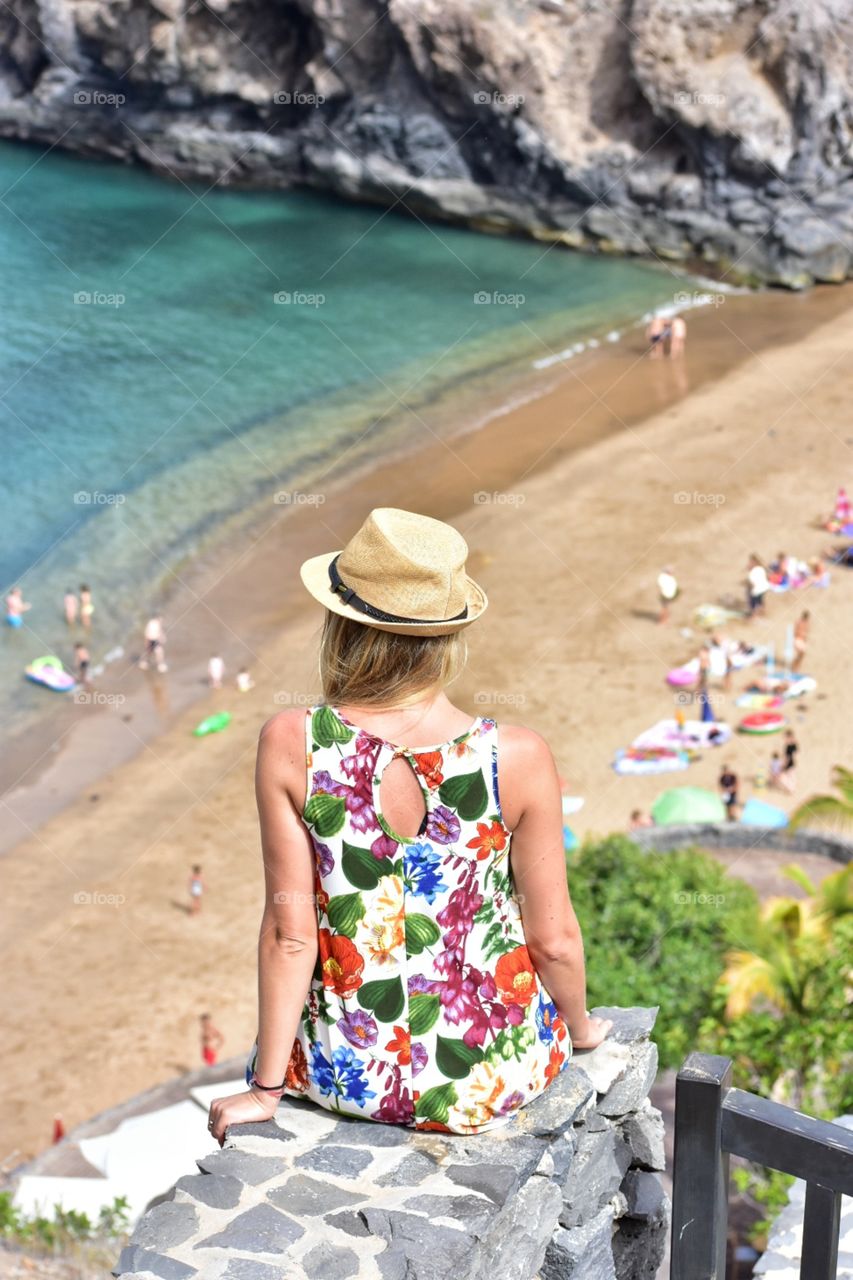 abama beach top view on tenerife canary island in Spain