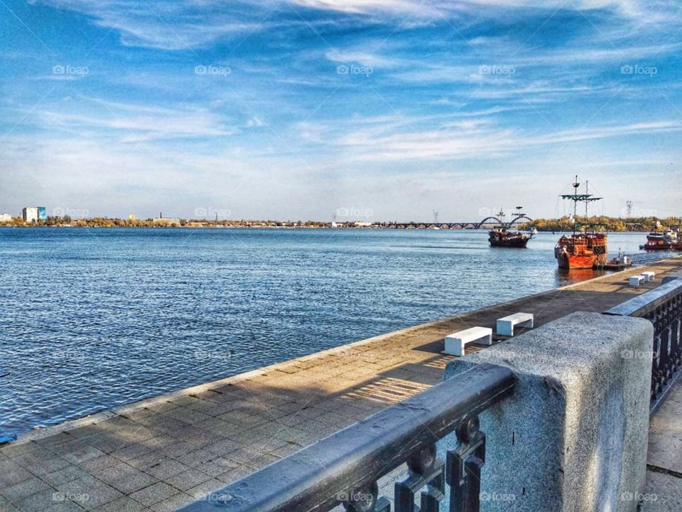 embankment of the Dnieper river