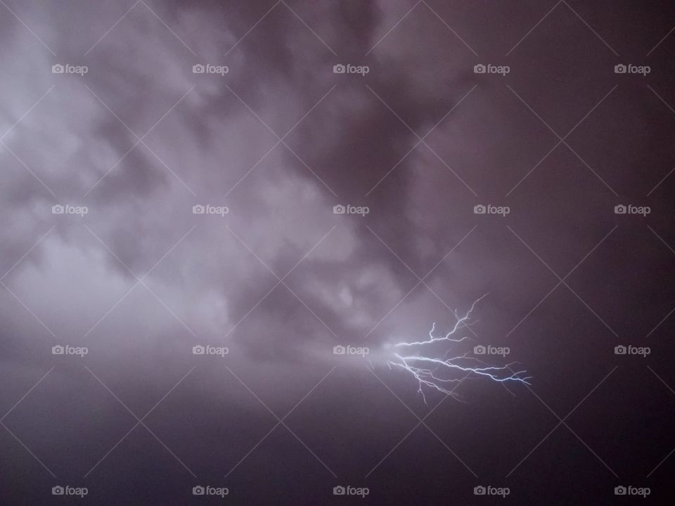 Lightning bolts. Thunderstorm