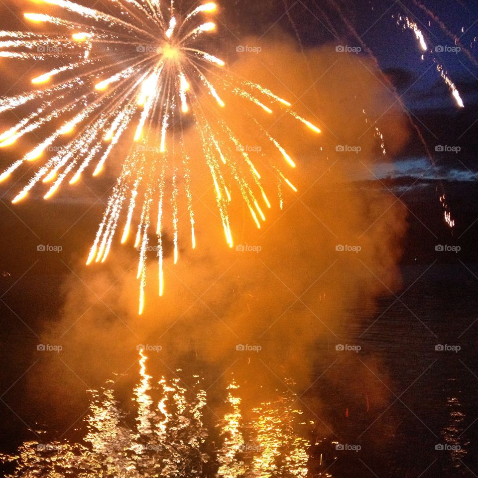 Smoke on the Water. Fireworks in Washington.