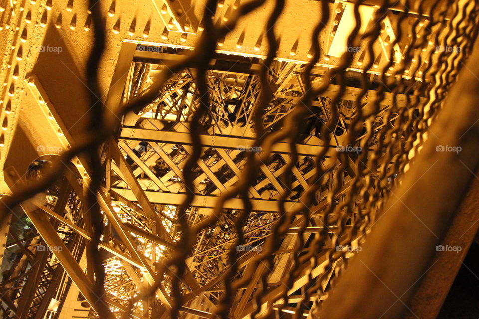 Inside the Eiffel tower. Went down the Eiffel tower using the stairs