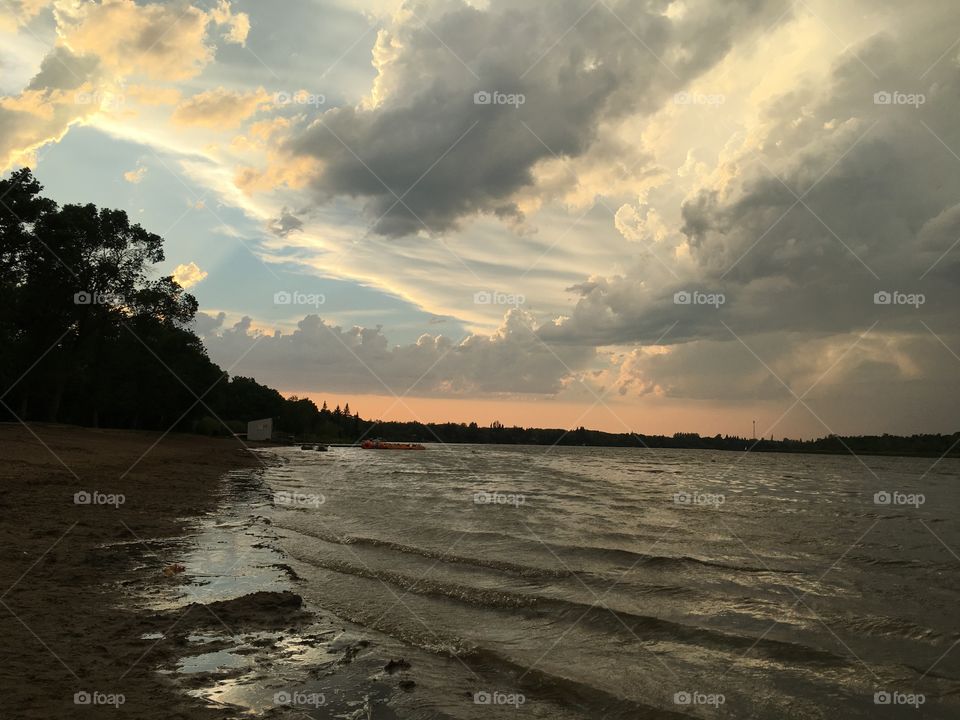 Water, Sunset, Beach, No Person, Dawn