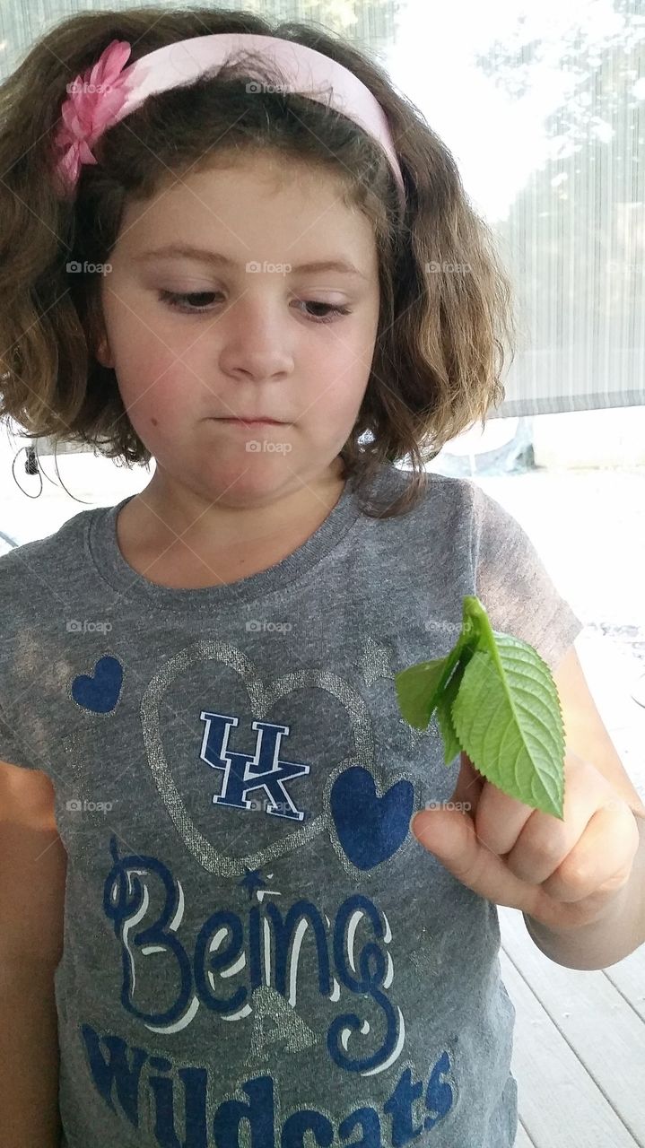 Girl with Leaf