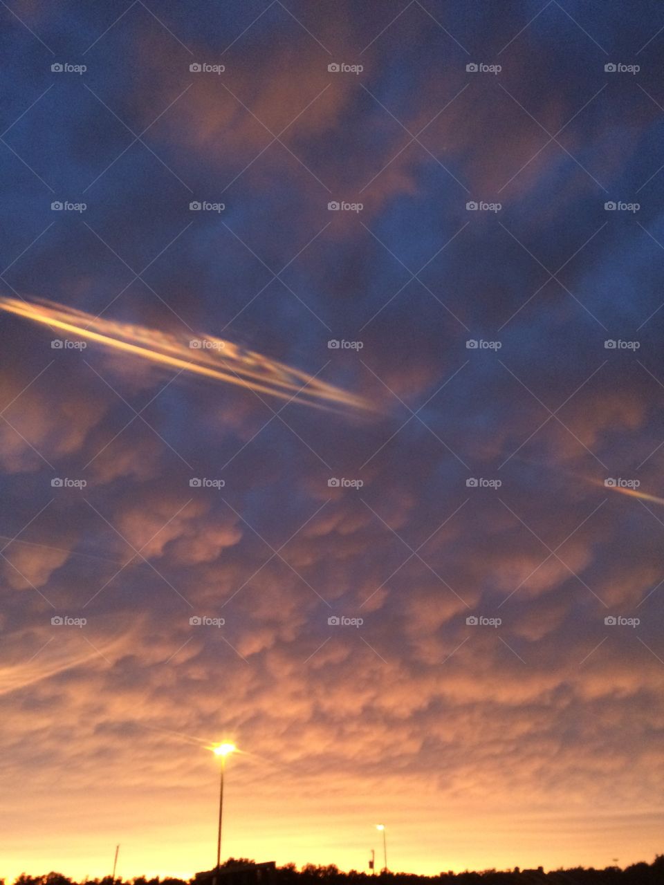 Rainy day sunset. Sunset after a storm